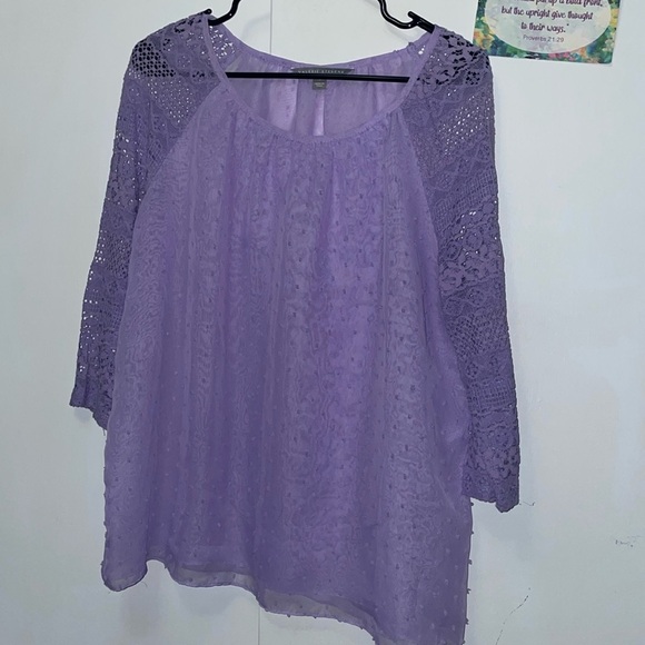 Lavender Swiss Dots Blouse- S/M - Picture 1 of 2
